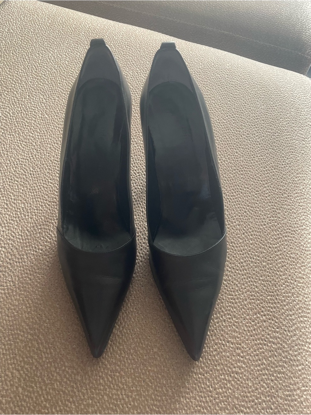 Stephane Kelian Black Pointed-Toe Leather Pumps